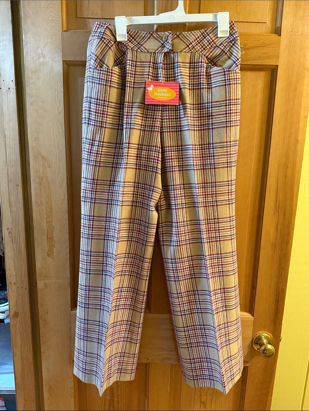 NWT Young Pendleton Wool Plaid Wide-Leg Pants